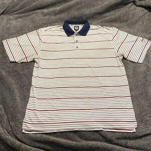 FootJoy golf polo, red/white/blue size L but fits like XL/XXL